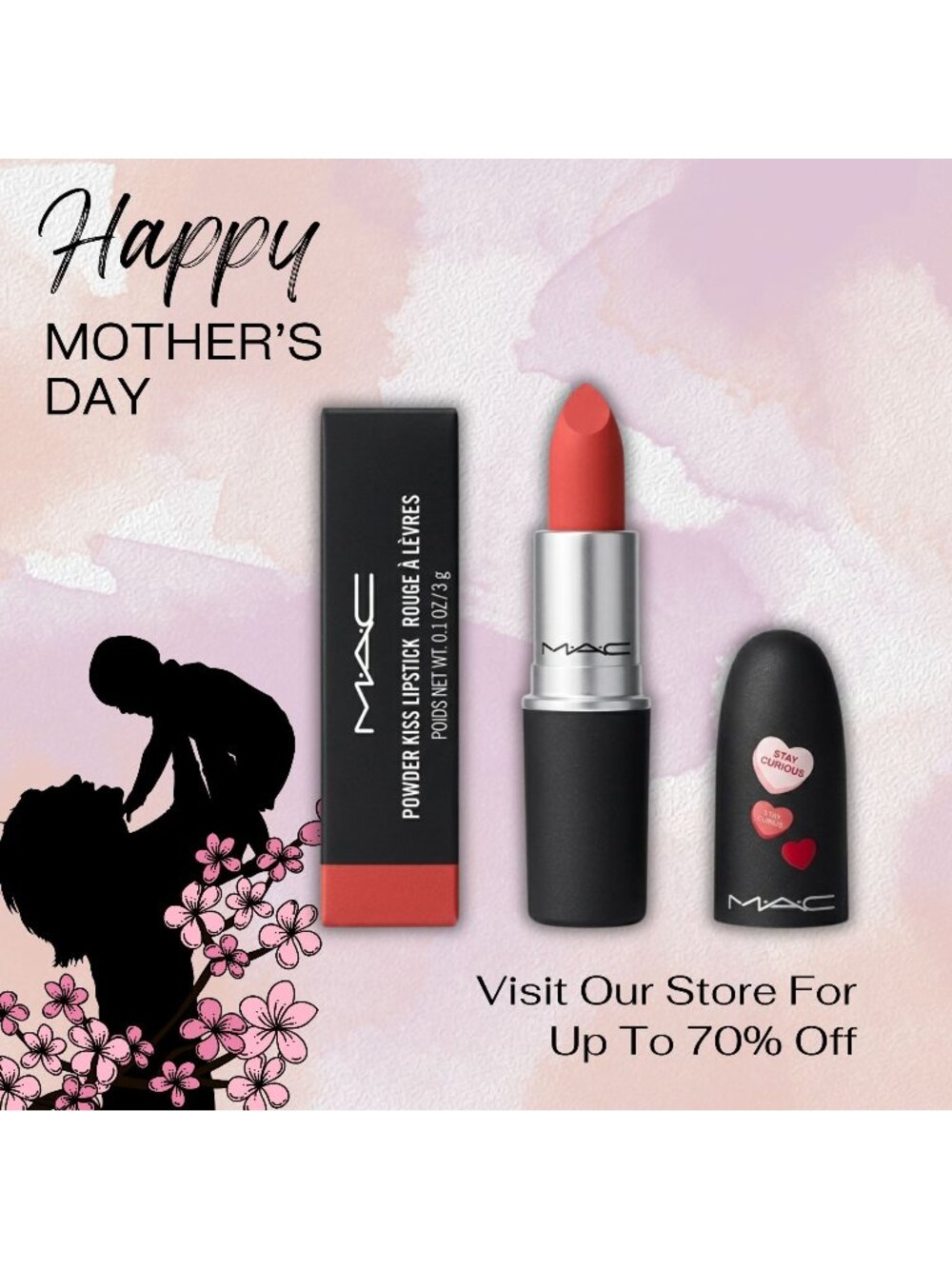 MAC Powder Kiss Lipstick 916 Devoted To Chili 0.1 oz